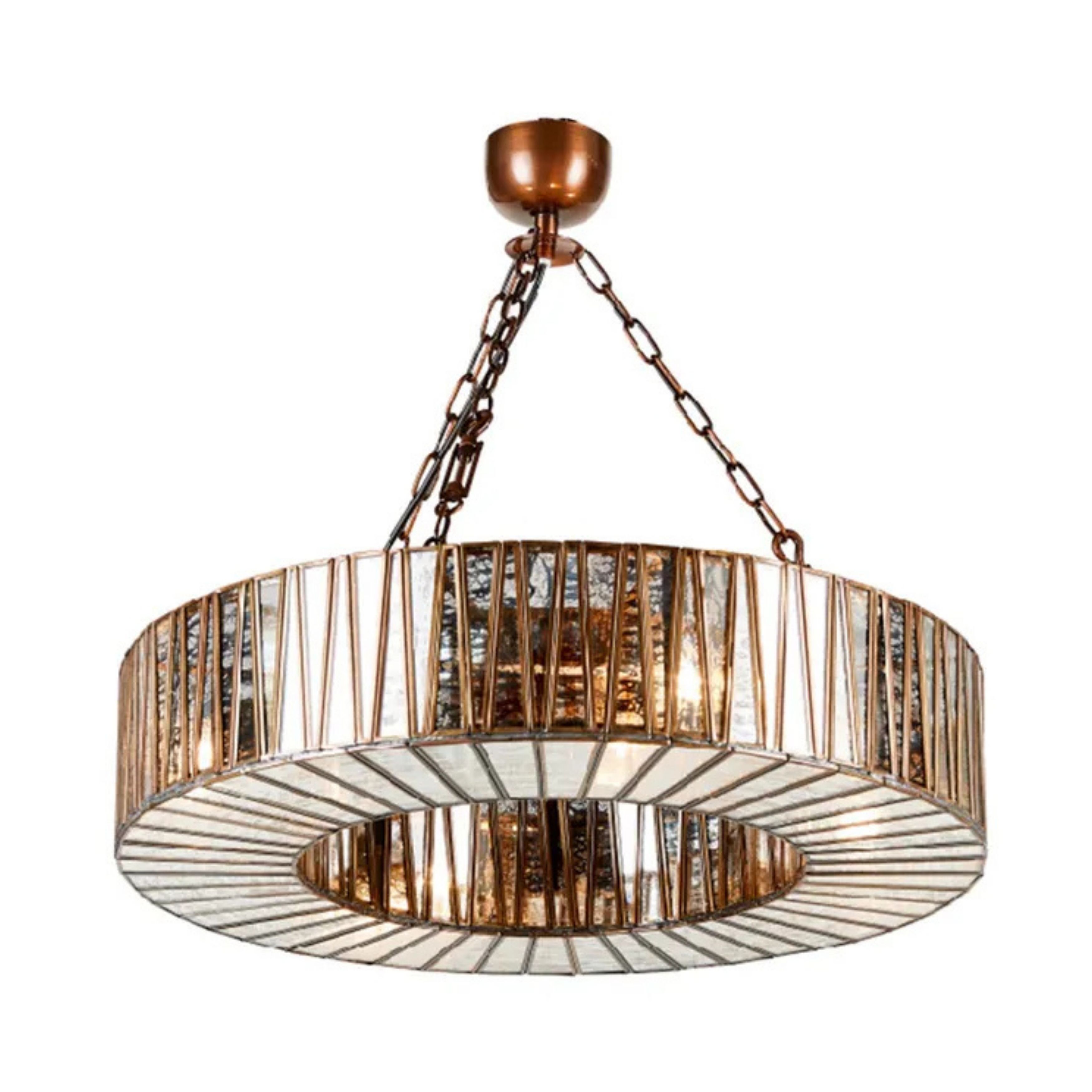 Shelly Small Brass Glass Ring Chandelier