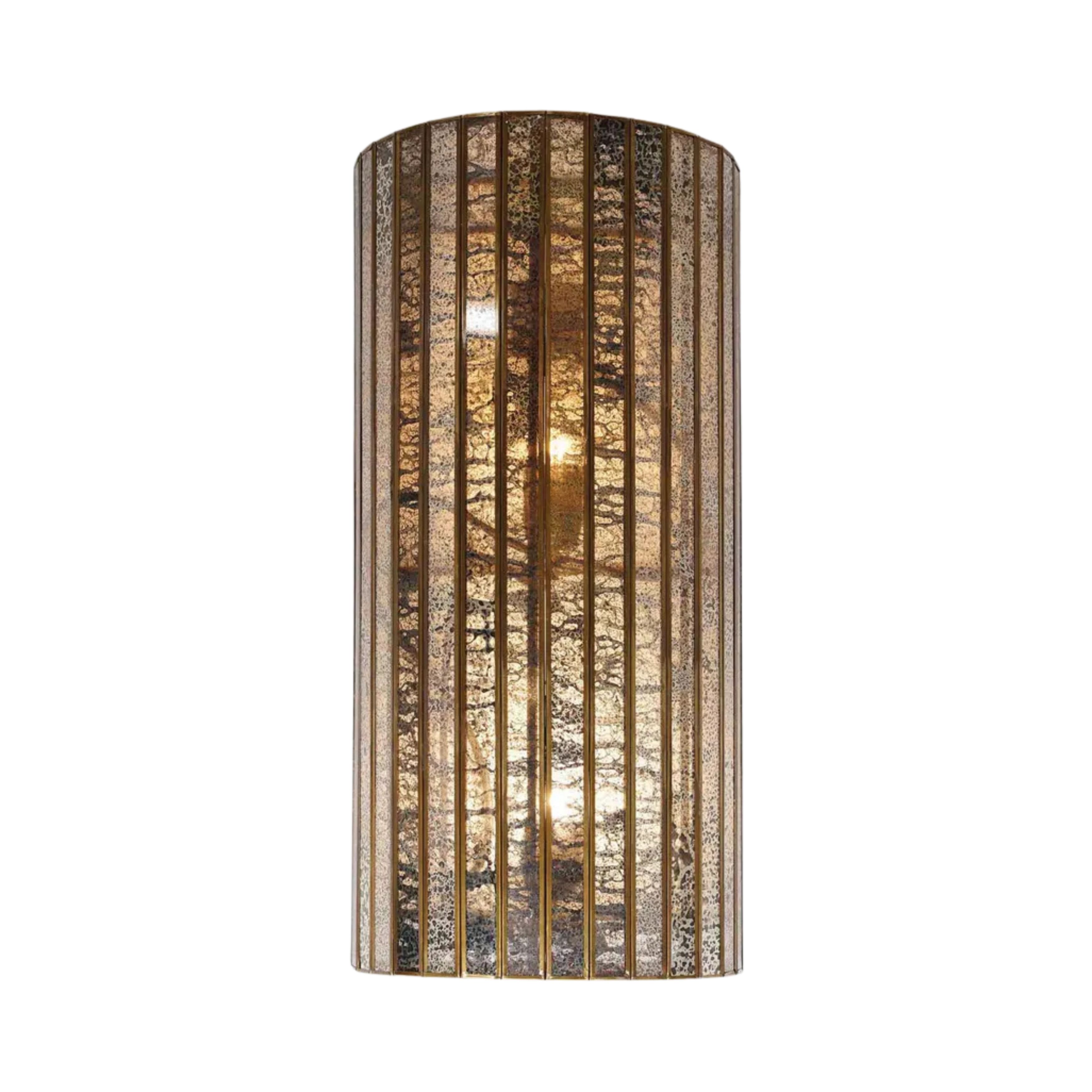 Bangkok Mercury Glass Cylinder Wall Light