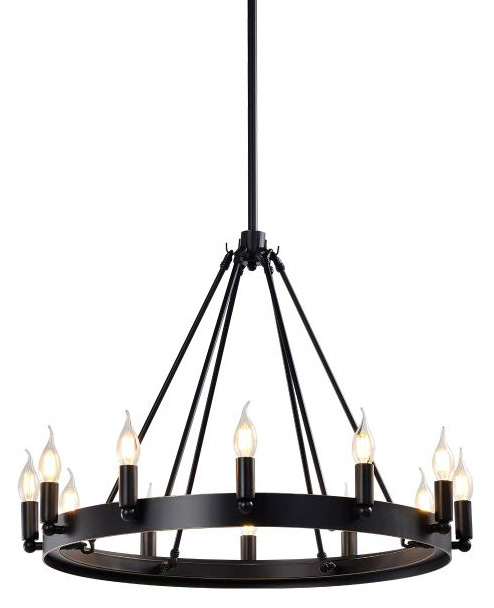 Olivia Vintage Candle Round 12 Light Chandelier
