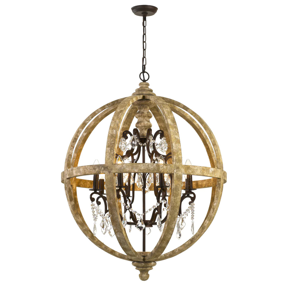 Florin 8 Light Iron Orb Vintage Pendant Light