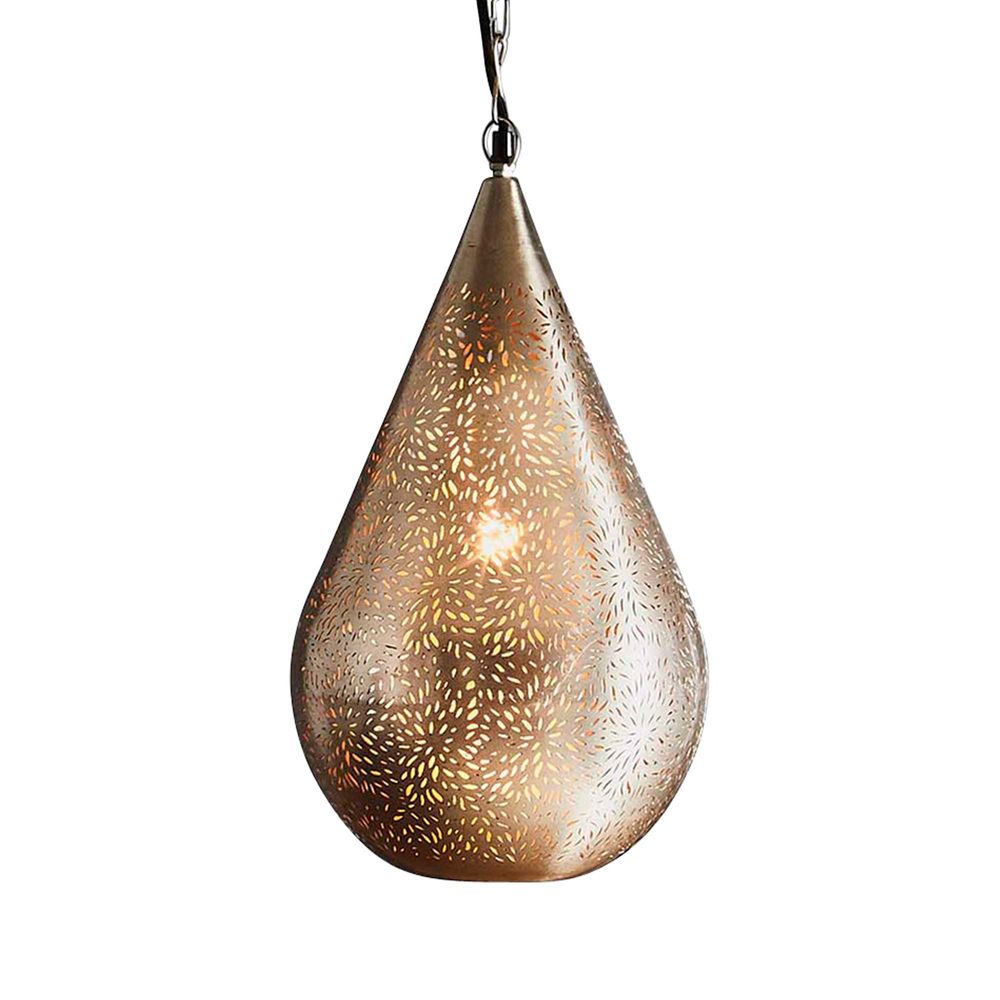 Marak Nickel Perforated Teardrop Pendant
