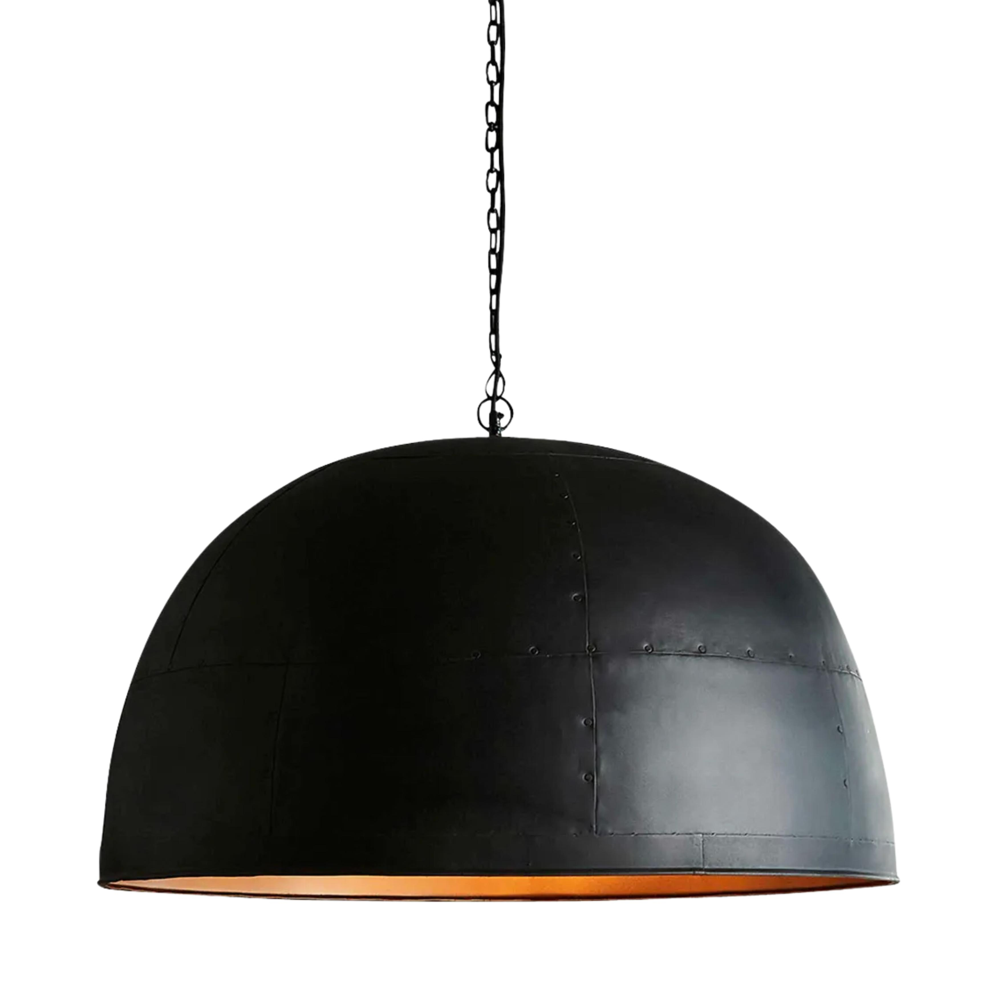Noir Large Black Label Gold Pendant Light