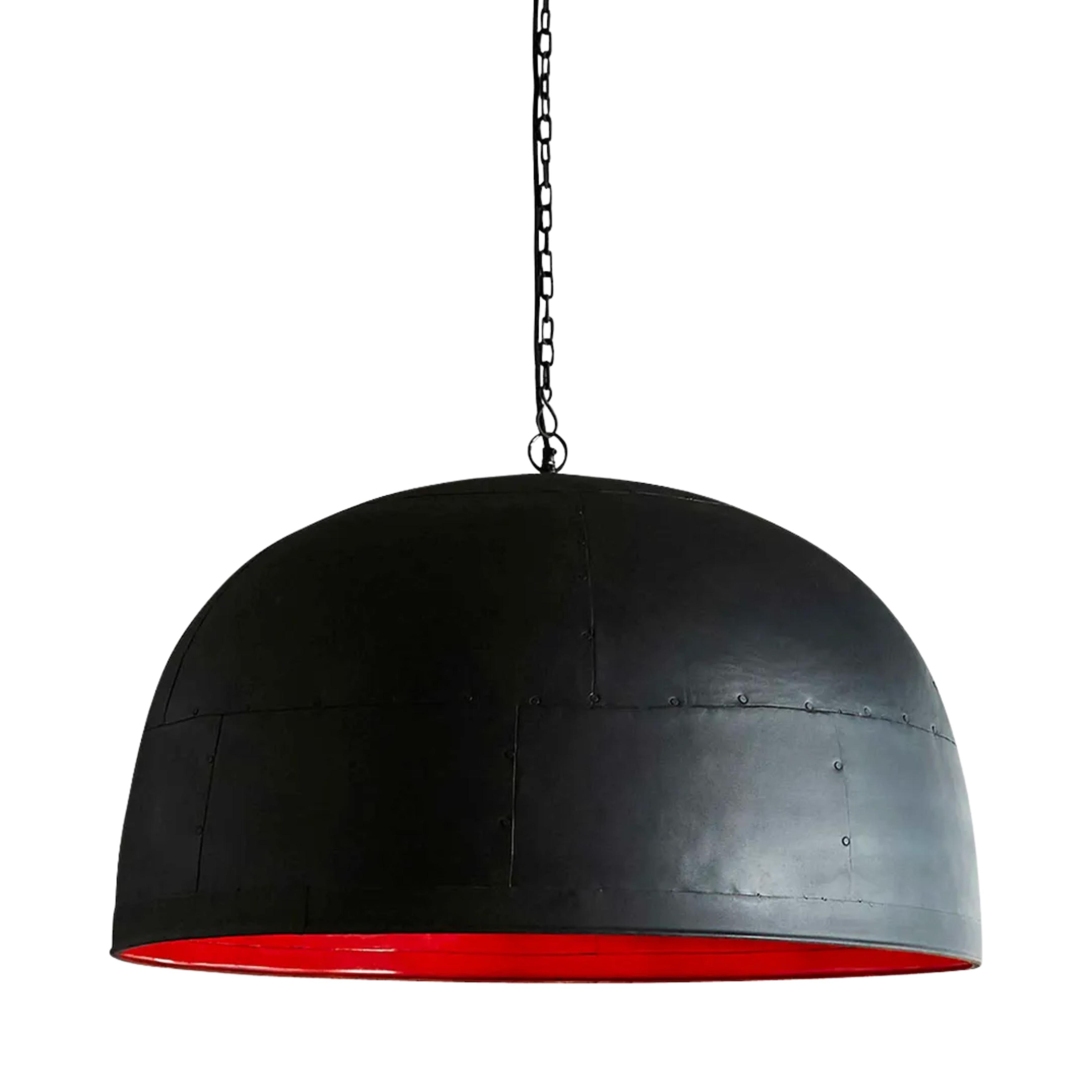 Noir Large Black Label Red Pendant Light - Zest Lighting