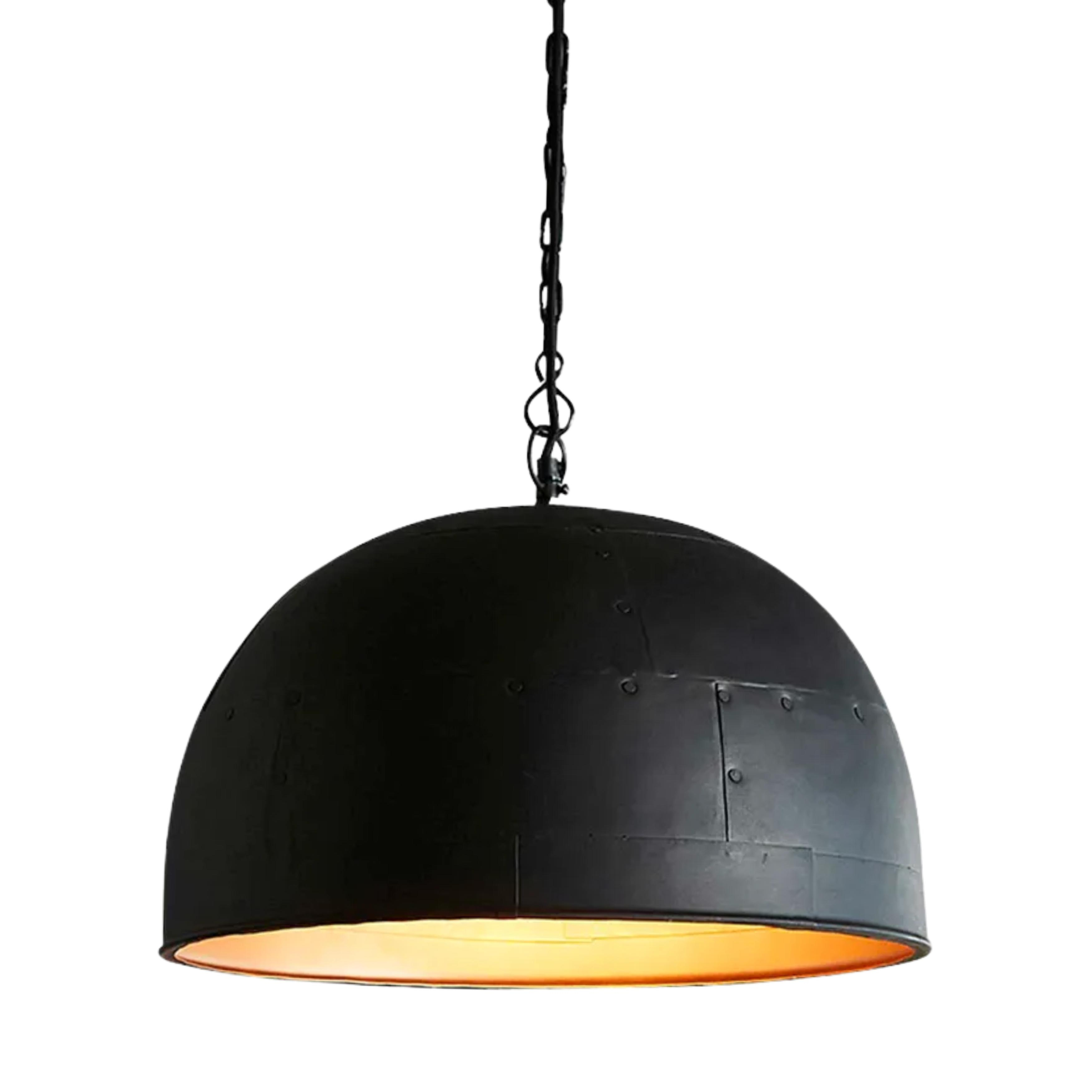 Noir Medium Black Label Gold Pendant Light