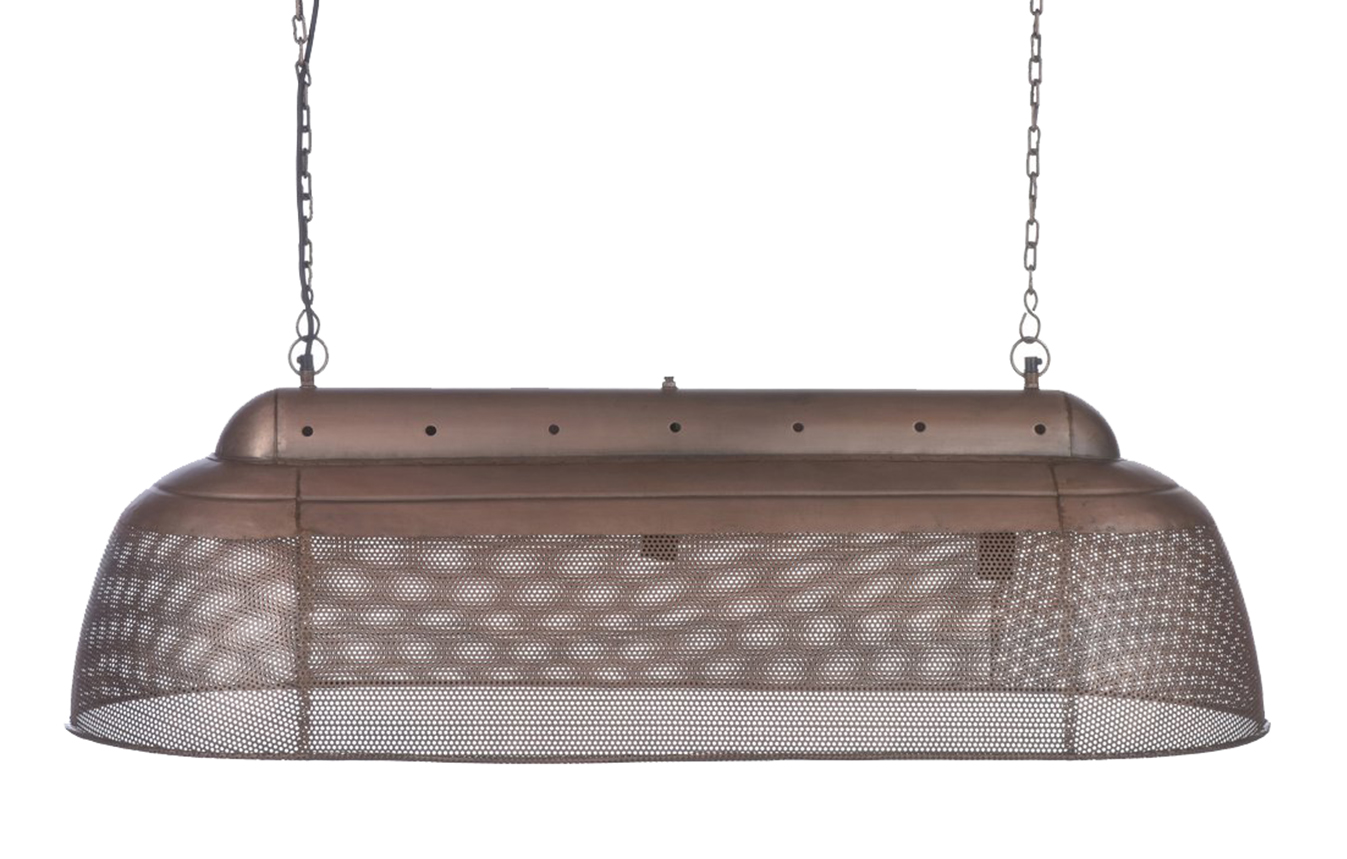 River Long Linear Copper Iron Pendant Light
