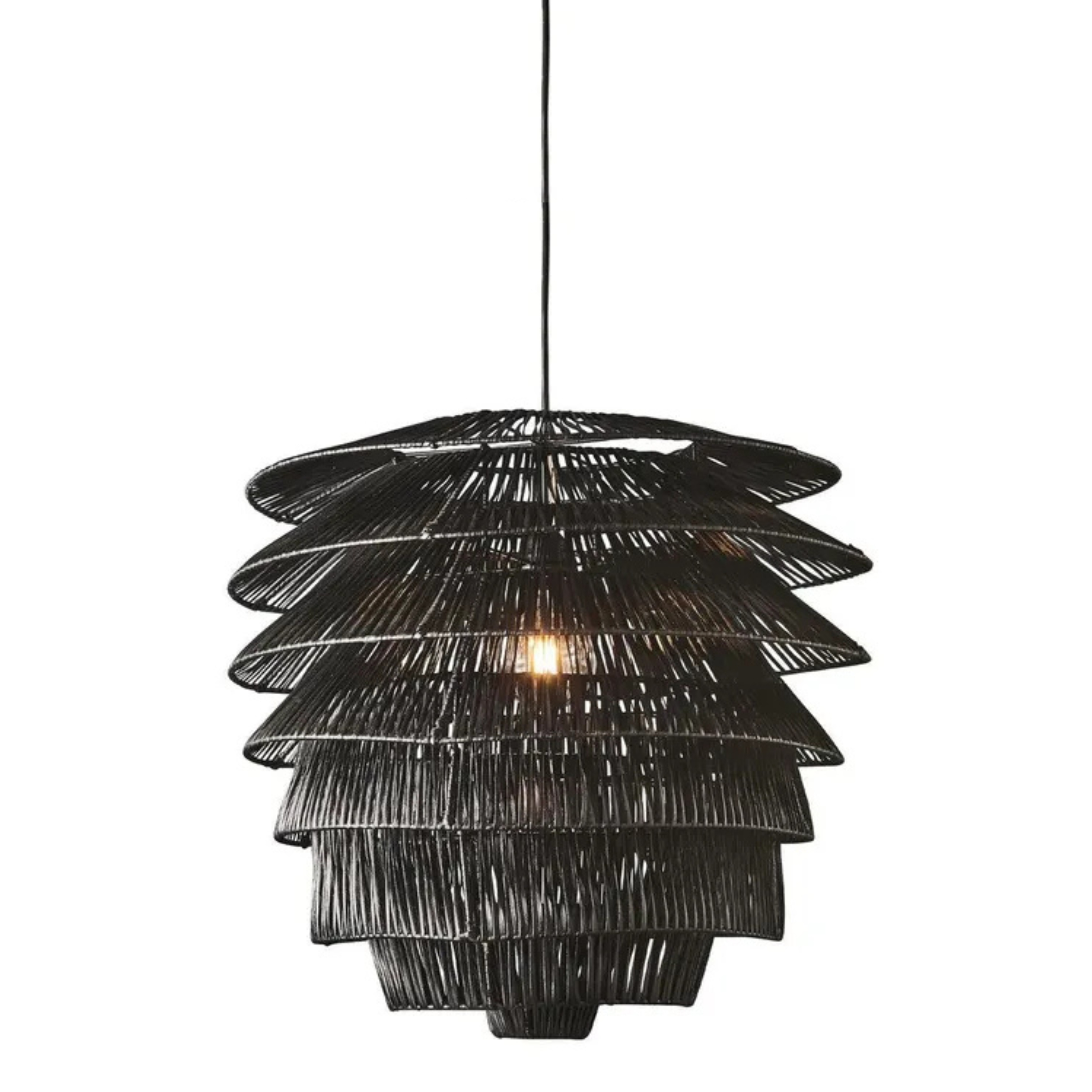 Canya Rattan Black Pendant Light