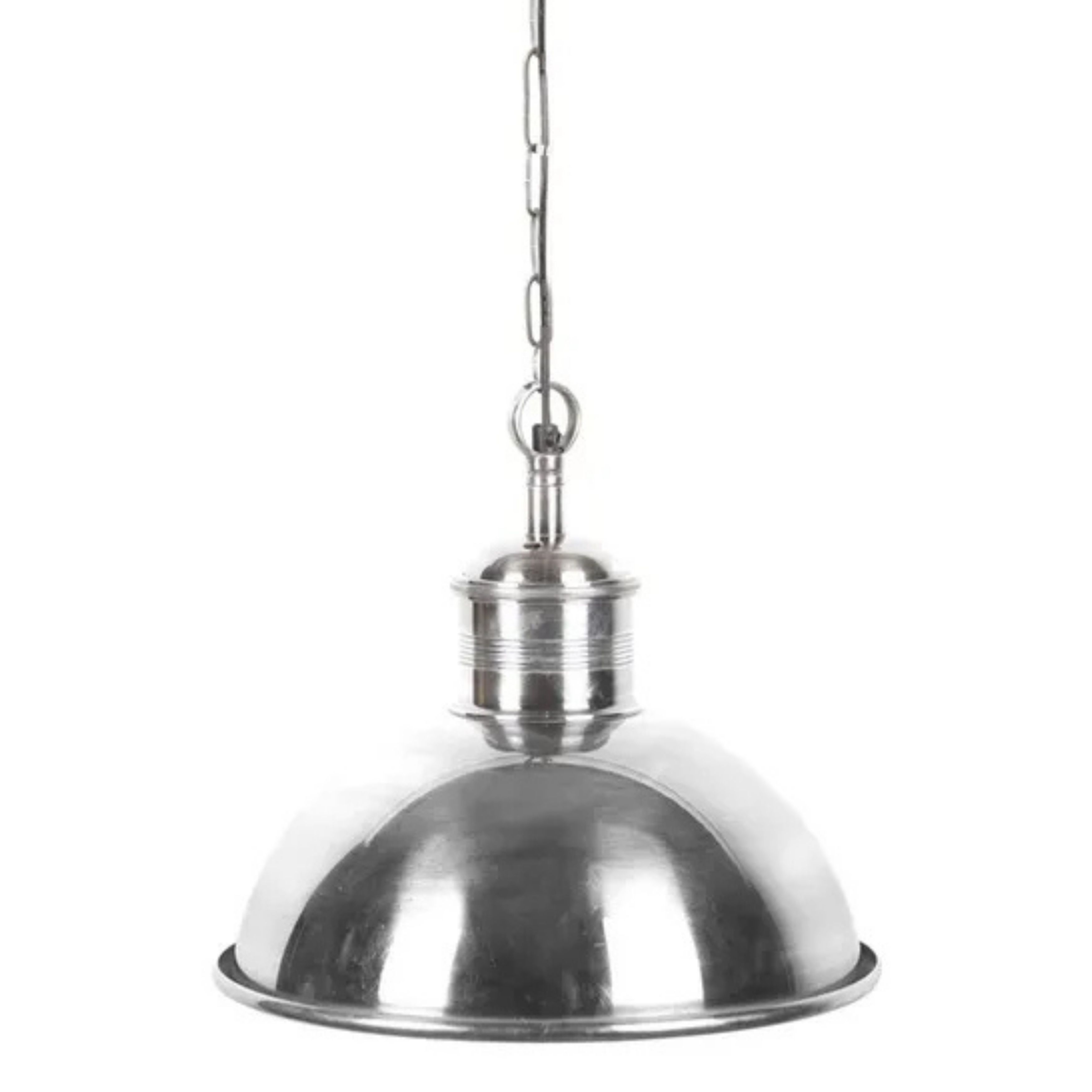 Industry Silver Dome Pendant Light