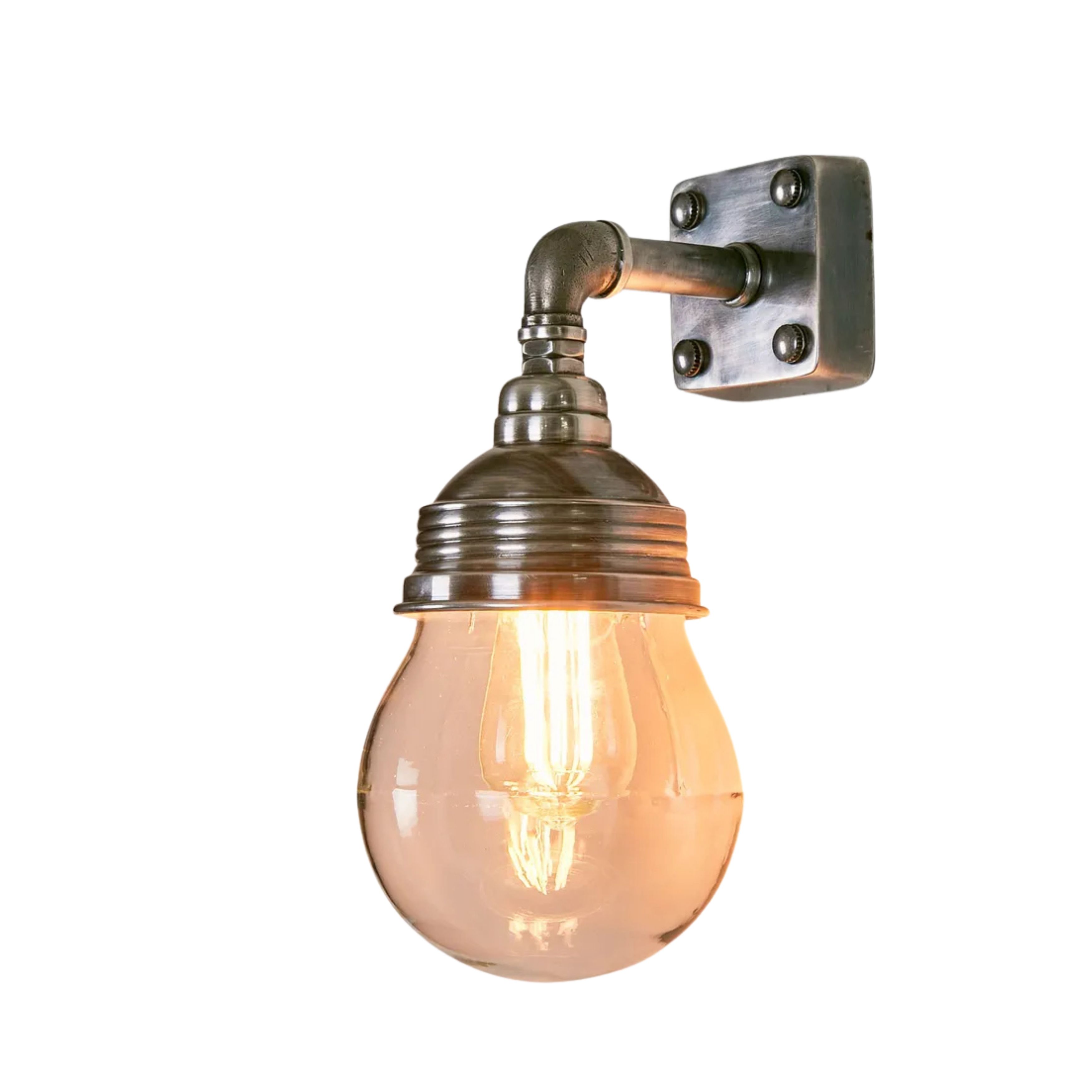 London Antique Silver Indoor/Outdoor Wall Lamp