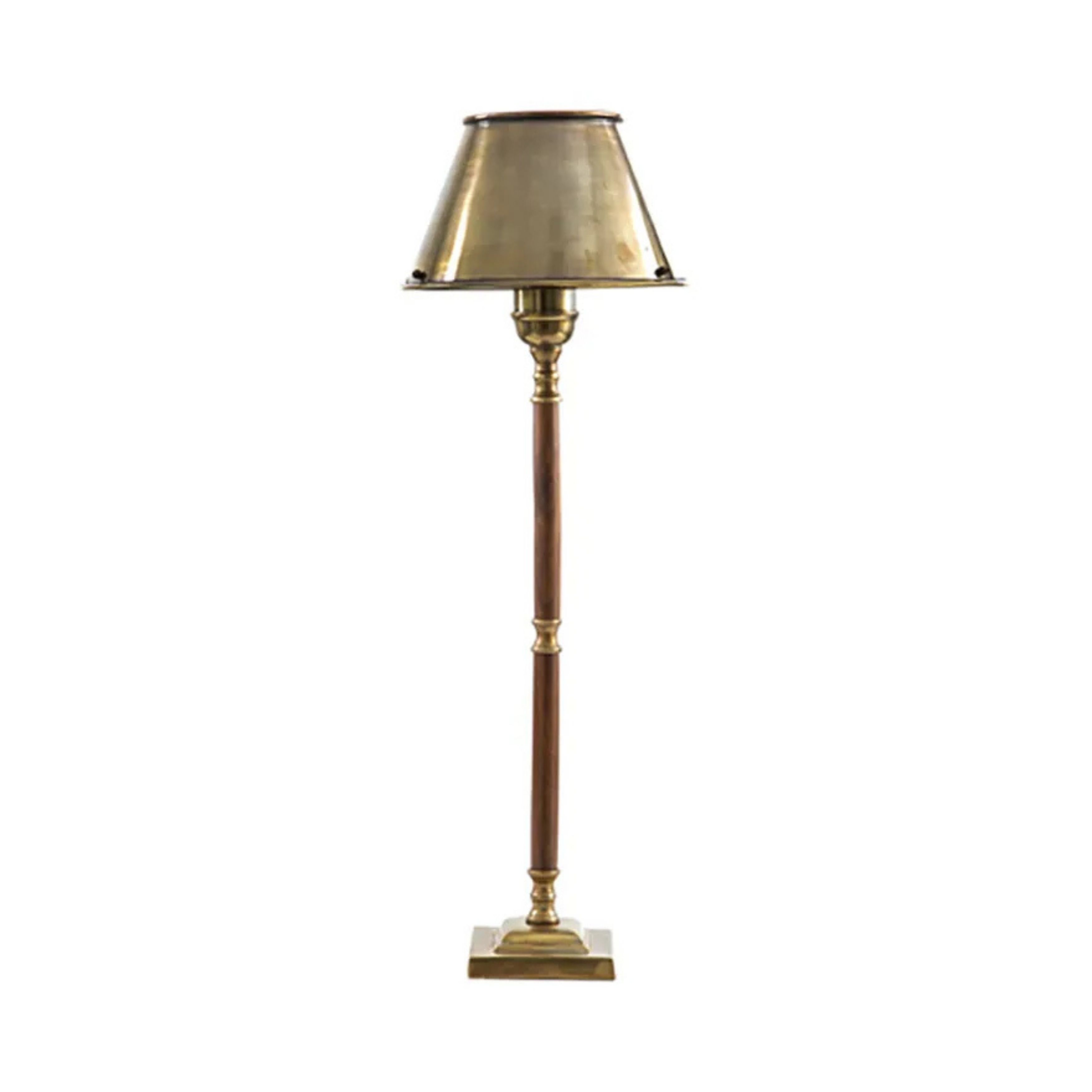 Tiki Brass Wood Table Lamp