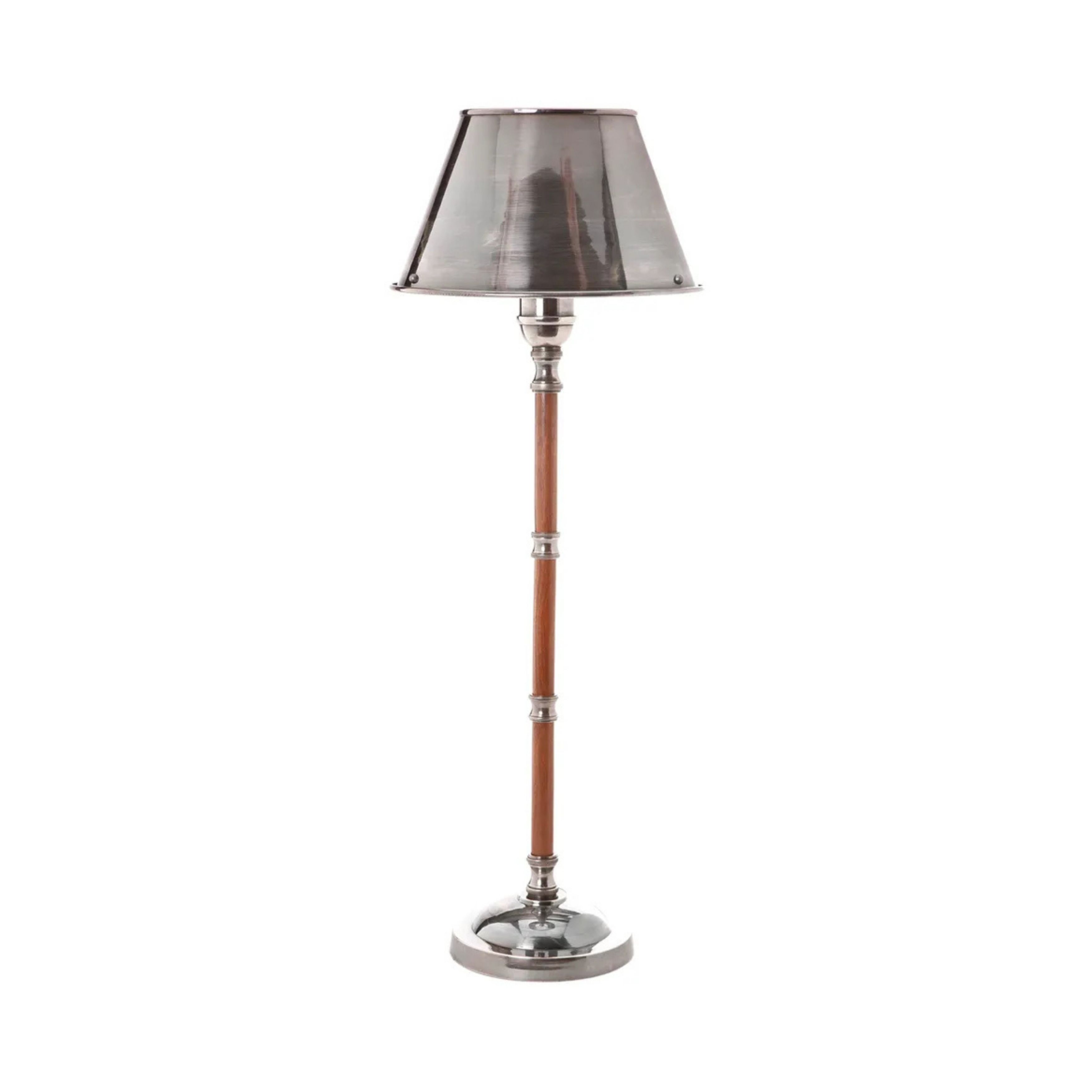Delta Silver Wood Table Lamp