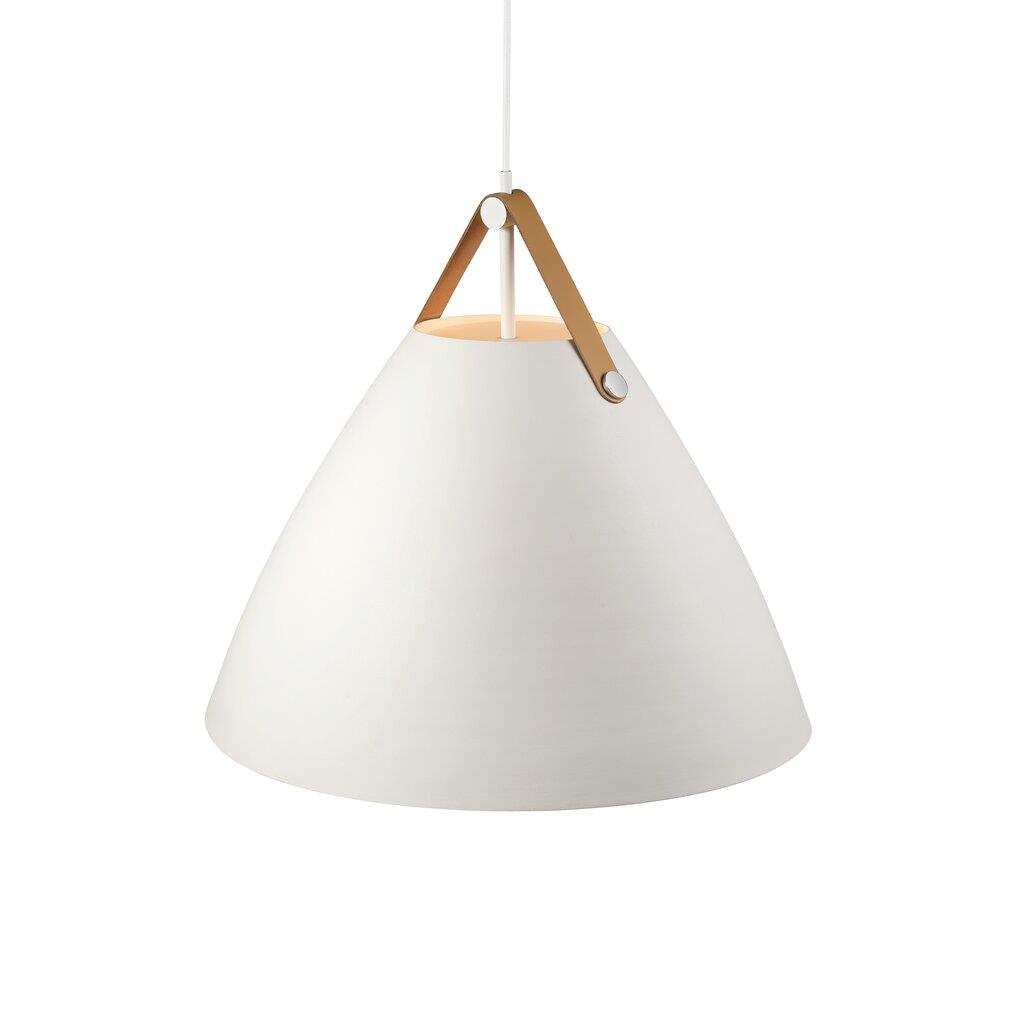 Strap Cone Leather Pendant Light - White