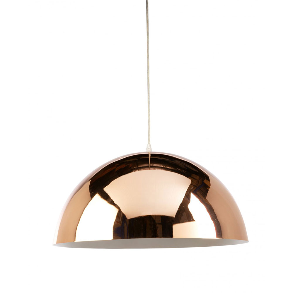 Simple Copper Dome Pendant Light