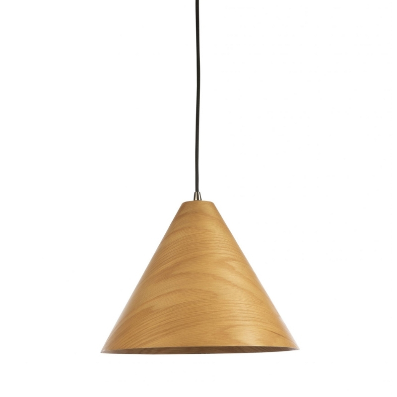 Timber Veneer Cone Natural Pendant Light