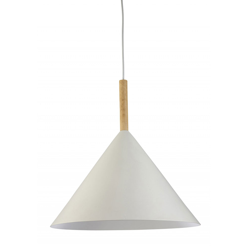 Nordic White Wood Rod Cone Pendant Light