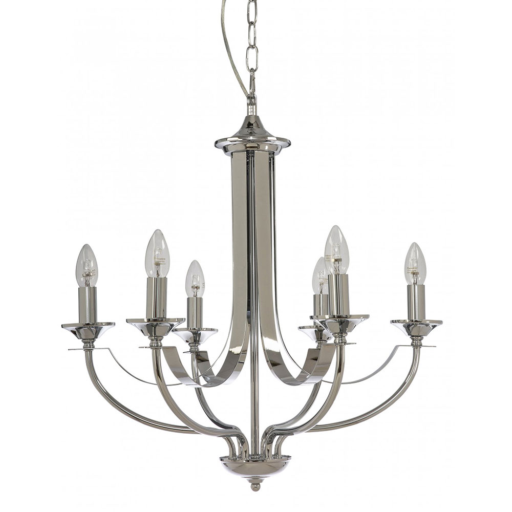 Cannes 6 Light Chrome Chandelier