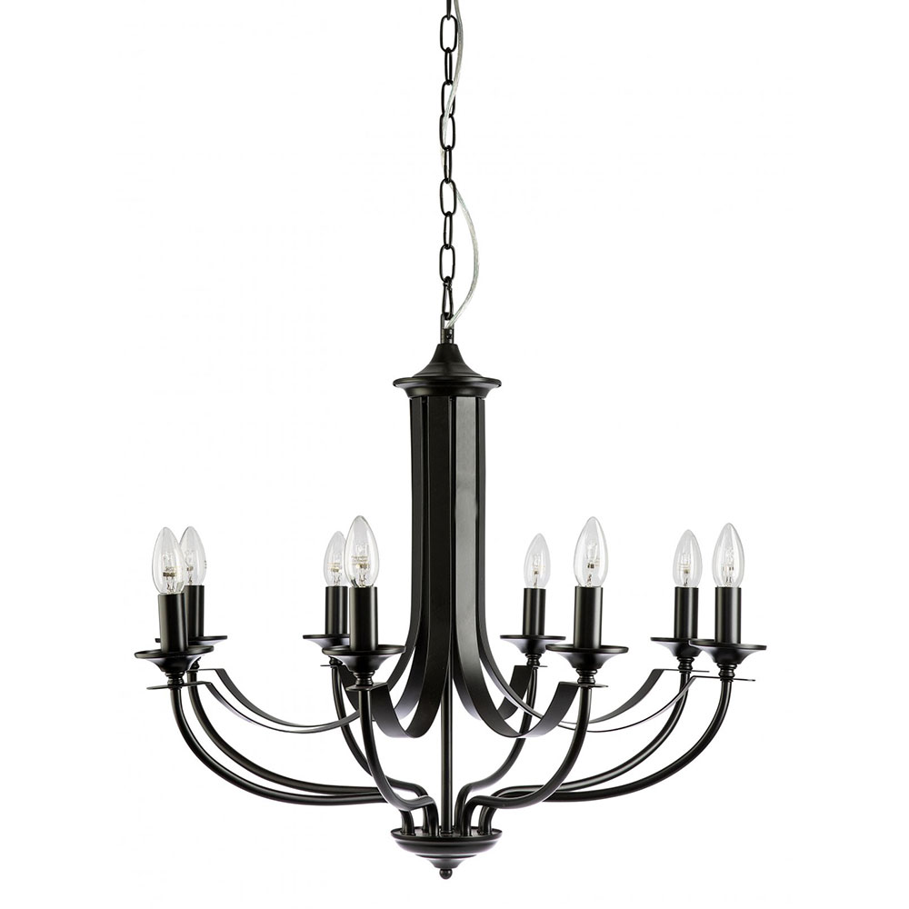 Cannes 8 Light Black Chandelier