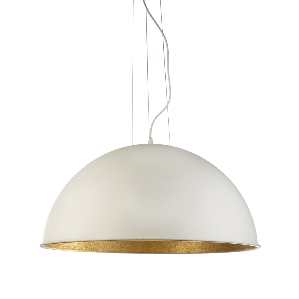 Modern Dome White Gold 3 Light Pendant Light