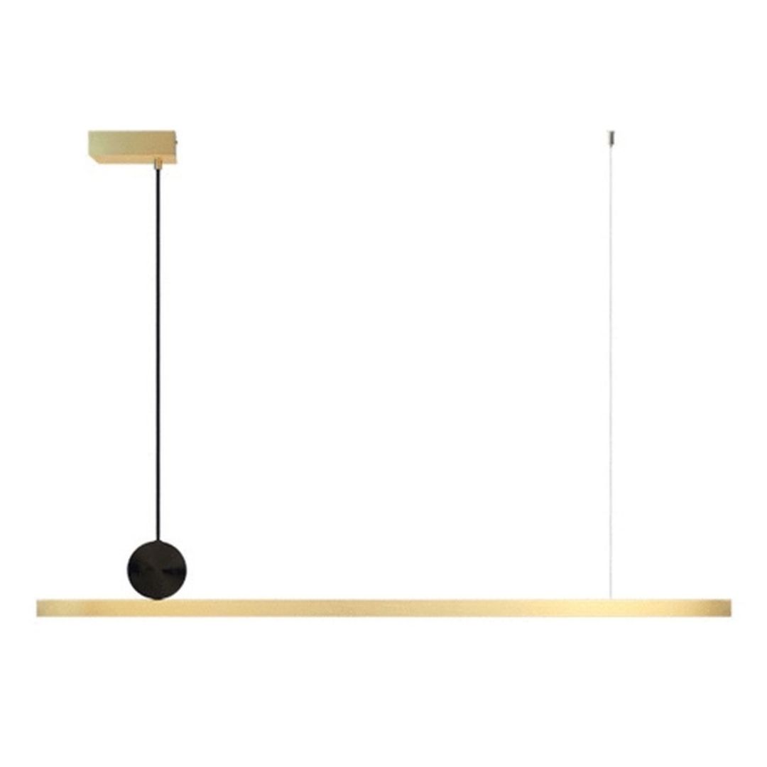 Black Dot LED Brass Linear Pendant Light