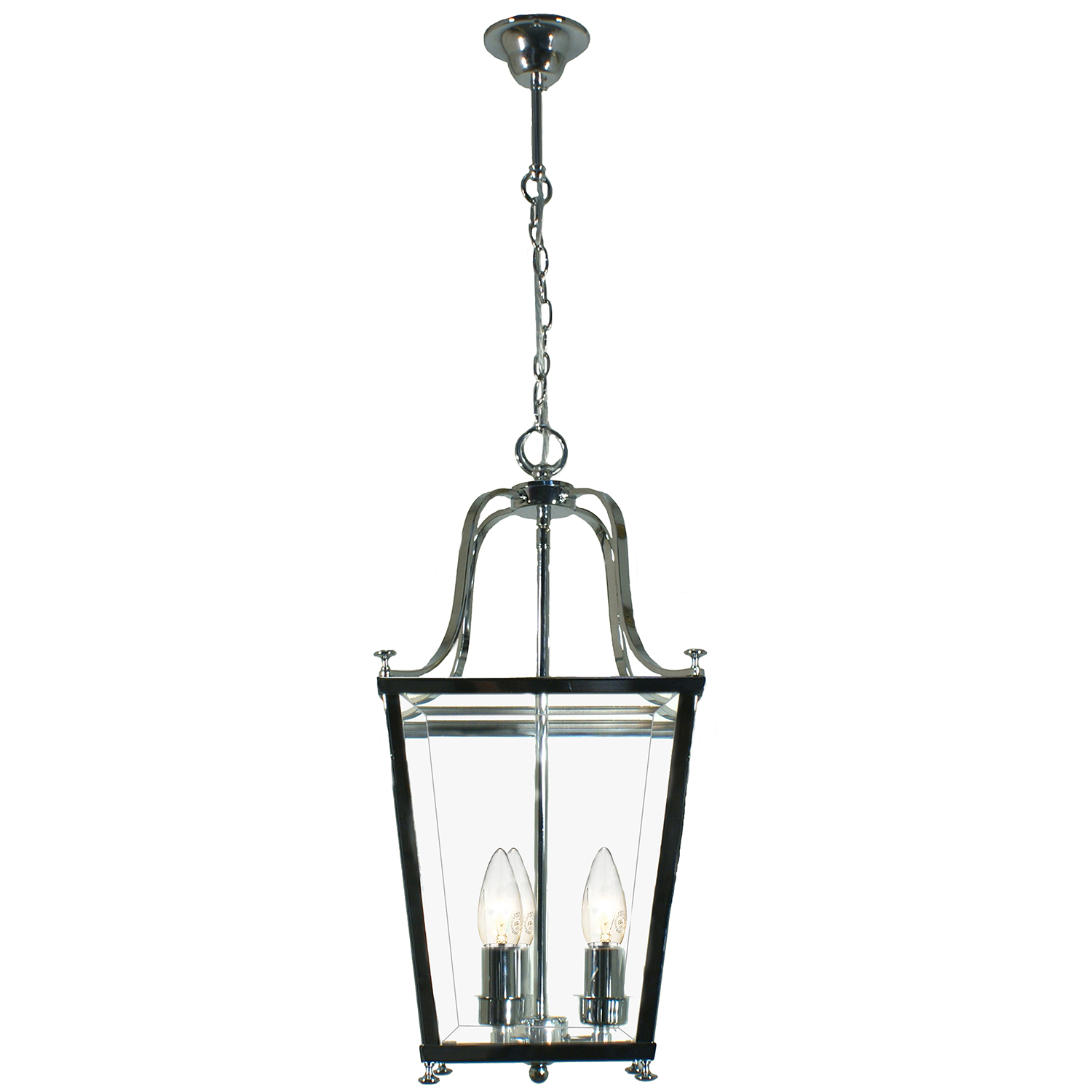 Montana 3 Light Chrome Glass Lantern Pendant