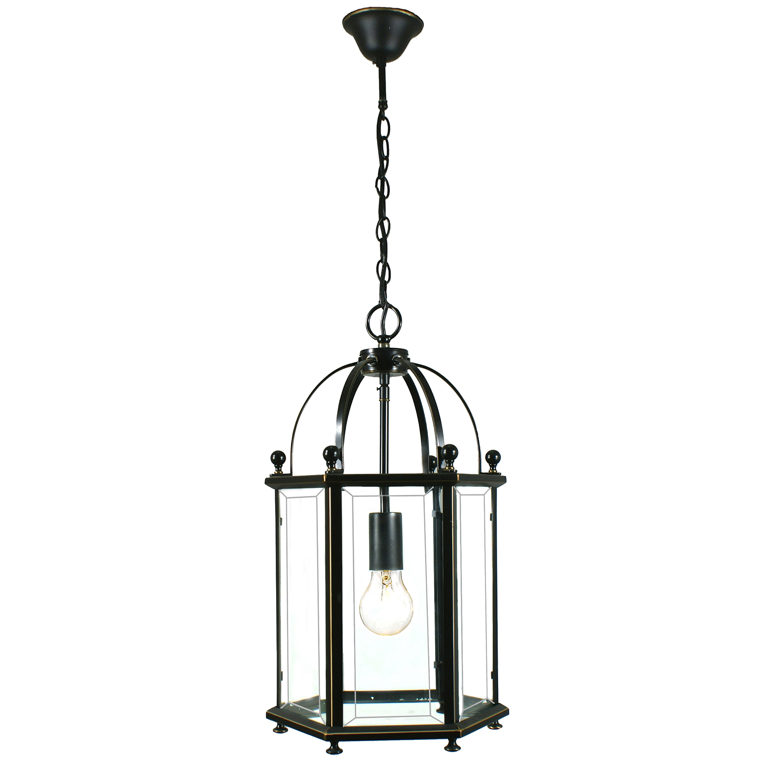 Country 1 Light Bronze Lantern Pendant