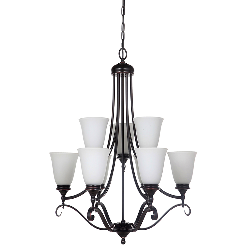 Dallas 9 Light Bronze Pendant Chandelier