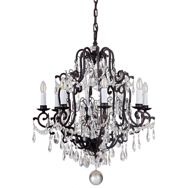 Salzburg 8 Light Bronze Crystal Pendant Chandelier
