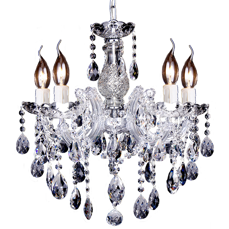 Zurich 5 Light Chrome Crystal Drops Chandelier