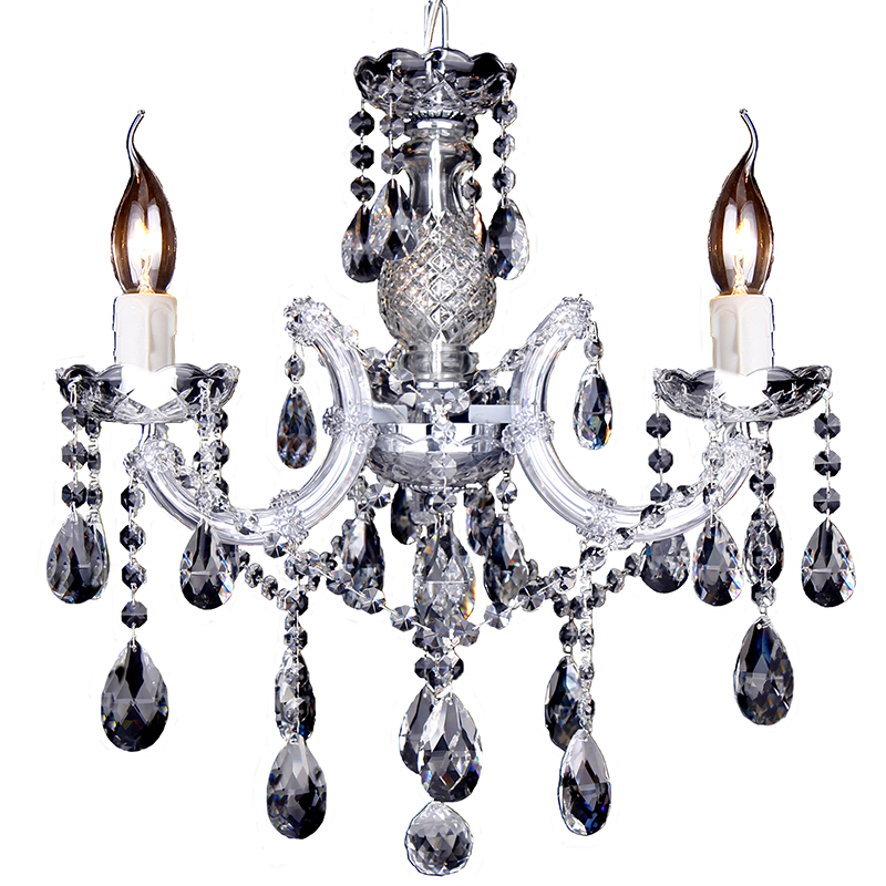 Zurich 3 Light Chrome Crystal Drops Chandelier