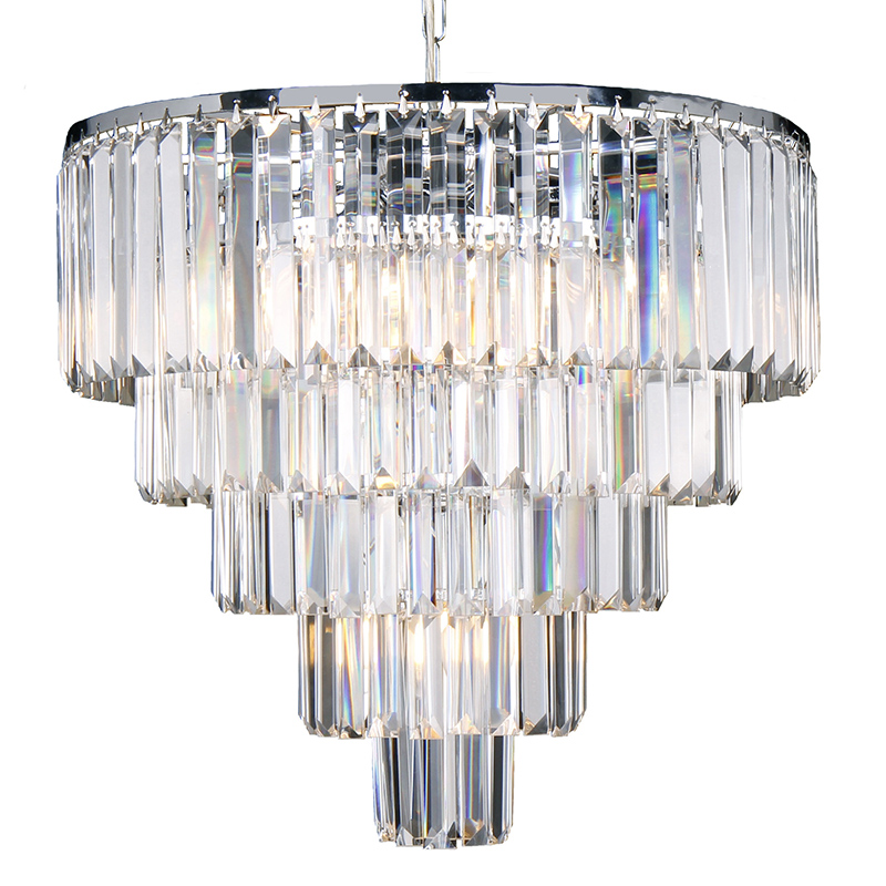 Celestial 5 Tier Chrome Crystal Pendant Chandelier