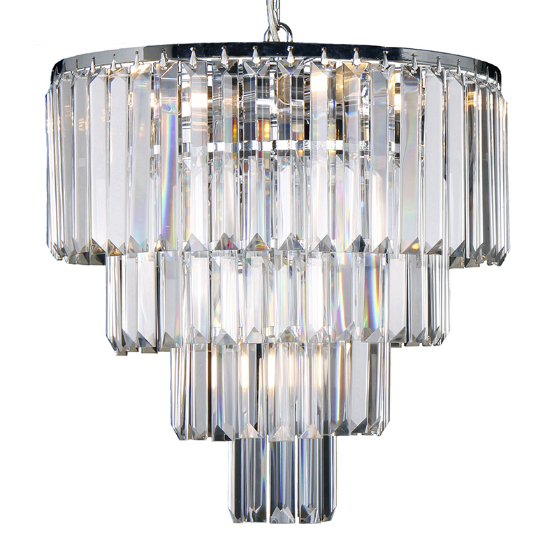 Celestial 4 Tier Chrome Crystal Pendant Chandelier