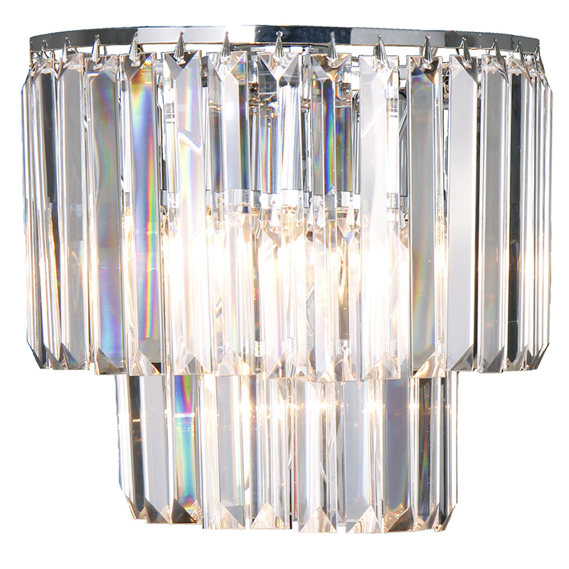 Celestial 2 Light Chrome Crystal Wall Light