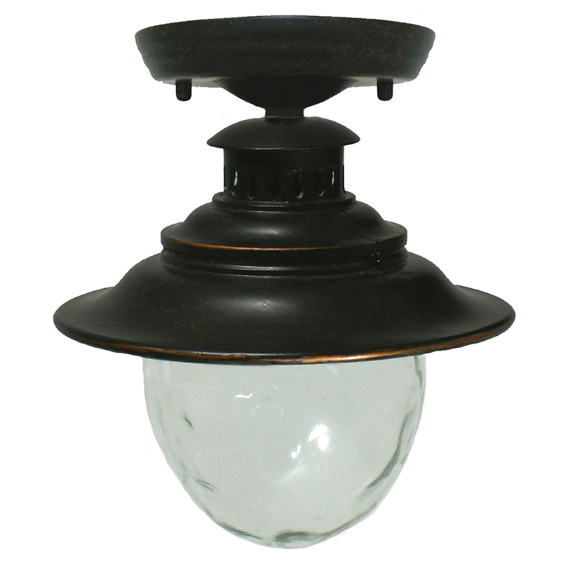 Wick Antique Bronze Exterior Close to Ceiling Light