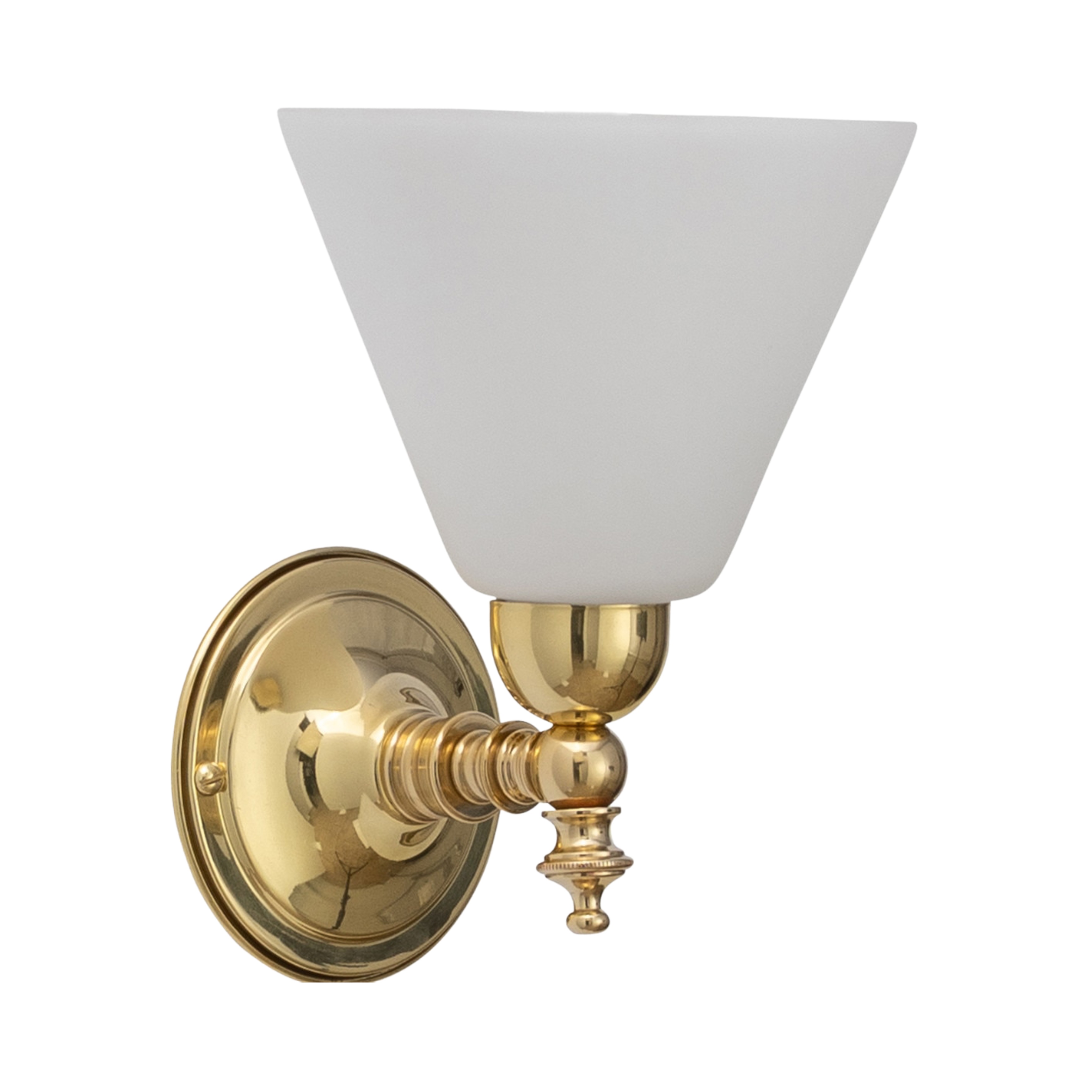 Koscina Cone Opal Glass Wall Light - Polished Brass