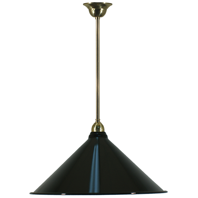 Edwardian Brass Metal Cone Rod Pendant - Black