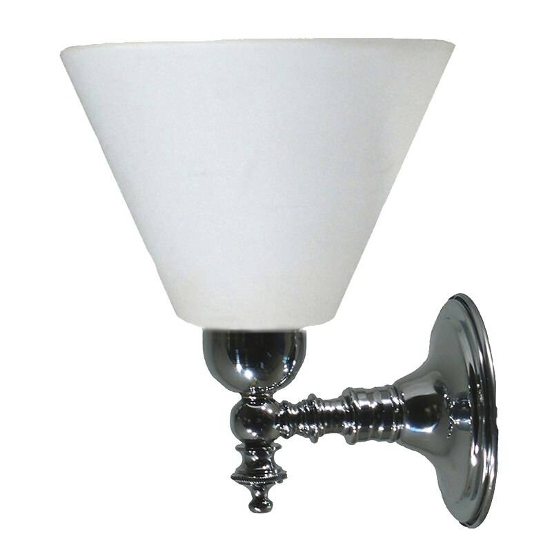 Koscina Cone Opal Glass Wall Light - Chrome