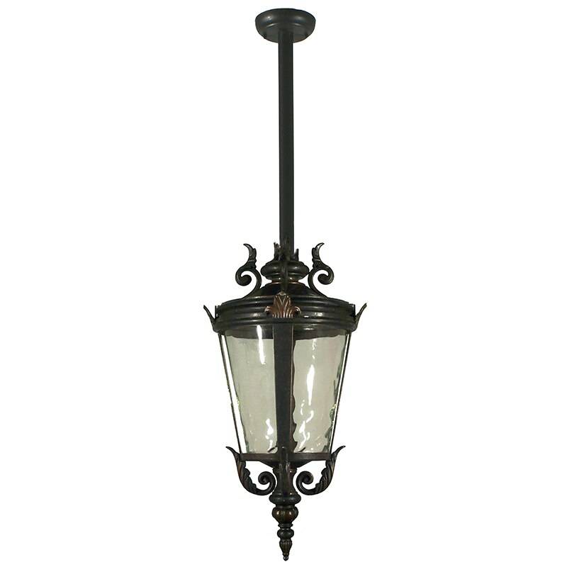 Albany Exterior Antique Bronze Rod Pendant Light