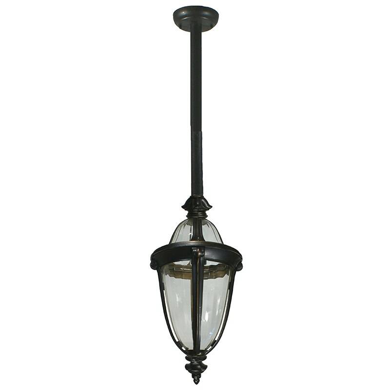 Mayfair Exterior Antique Bronze Rod Pendant Light