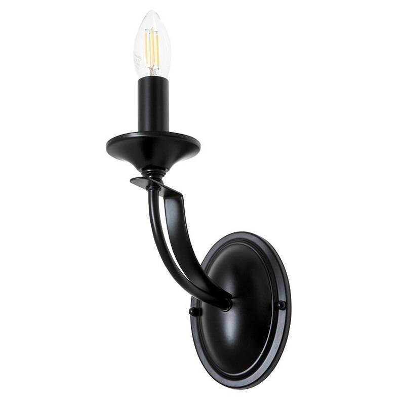 Cannes 1 Light Black Wall Light