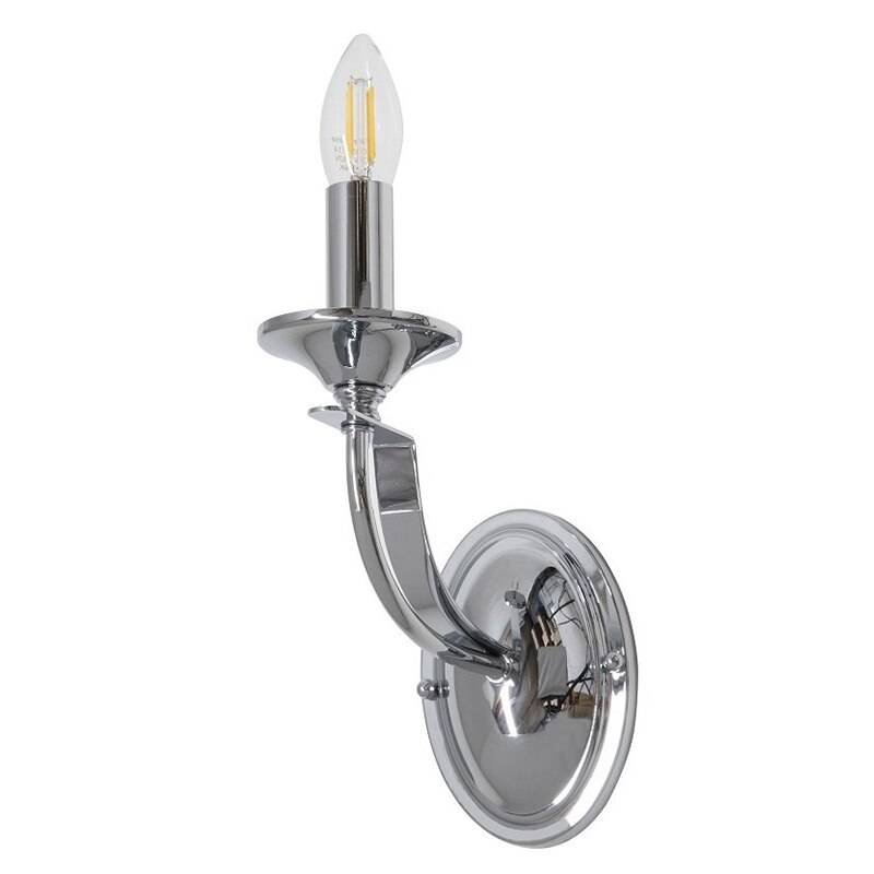Cannes 1 Light Chrome Wall Light