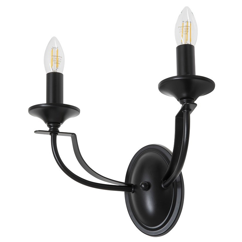 Cannes 2 Light Black Wall Light