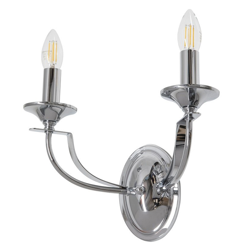 Cannes 2 Light Chrome Wall Light