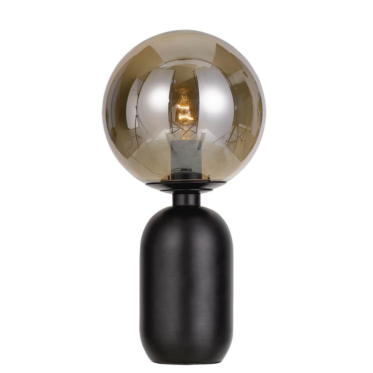 Torcia Round Black Smoke Table Lamp