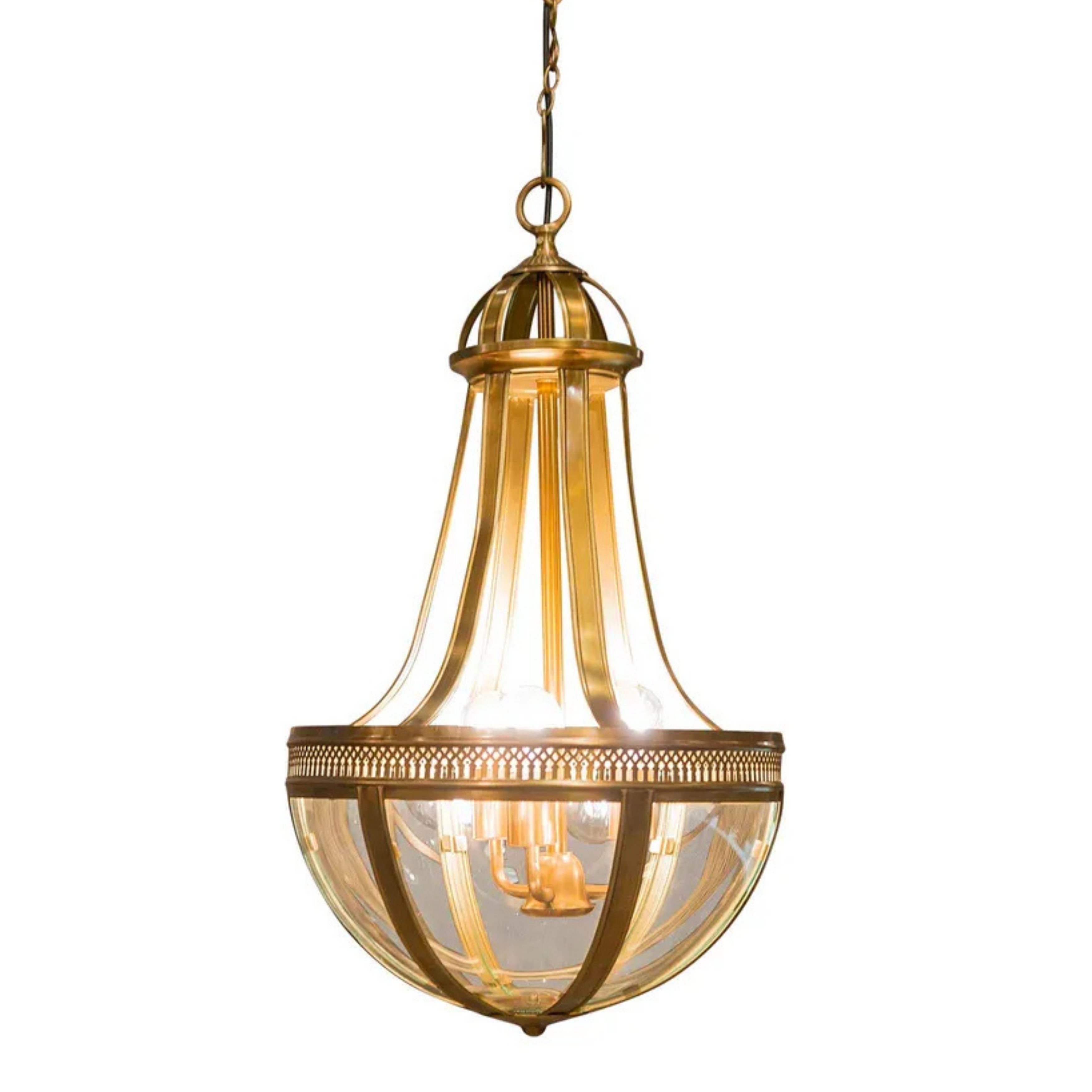 Duma Basket Antique Brass Chandelier