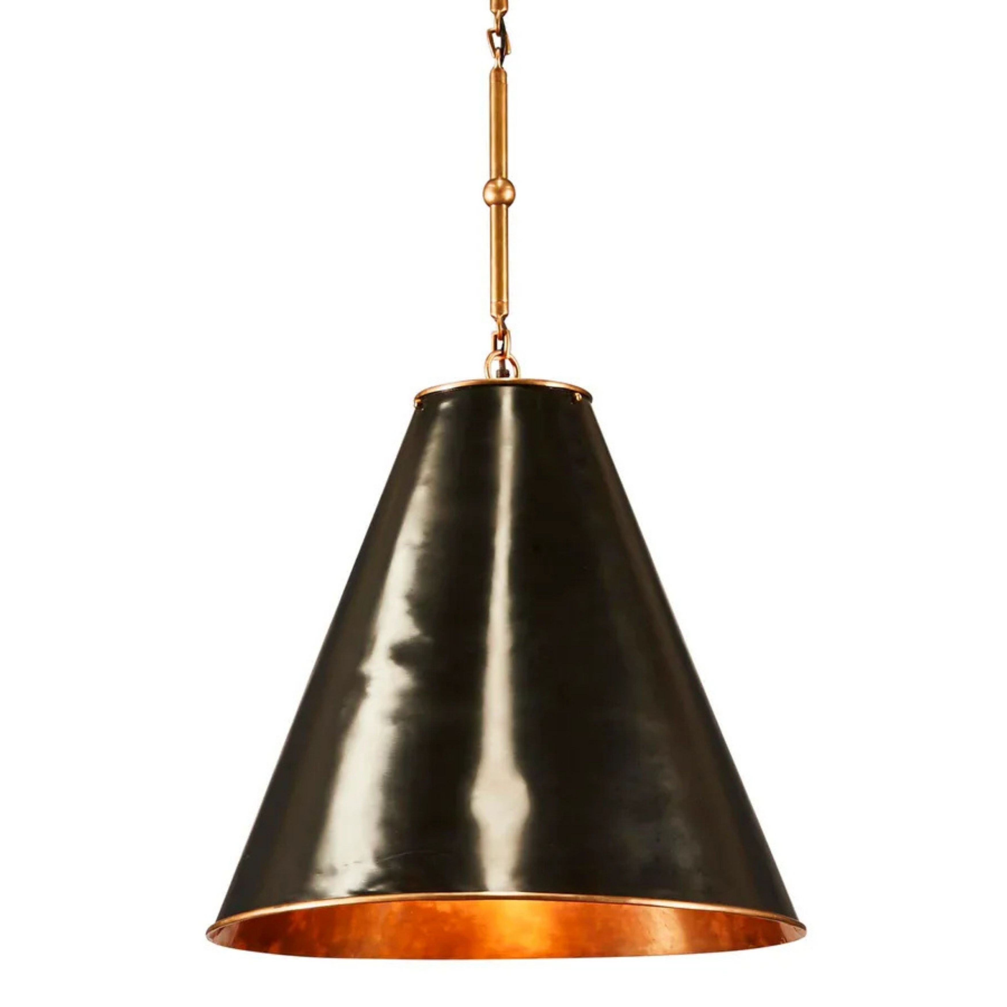 Casino Cone Black Brass Pendant Light