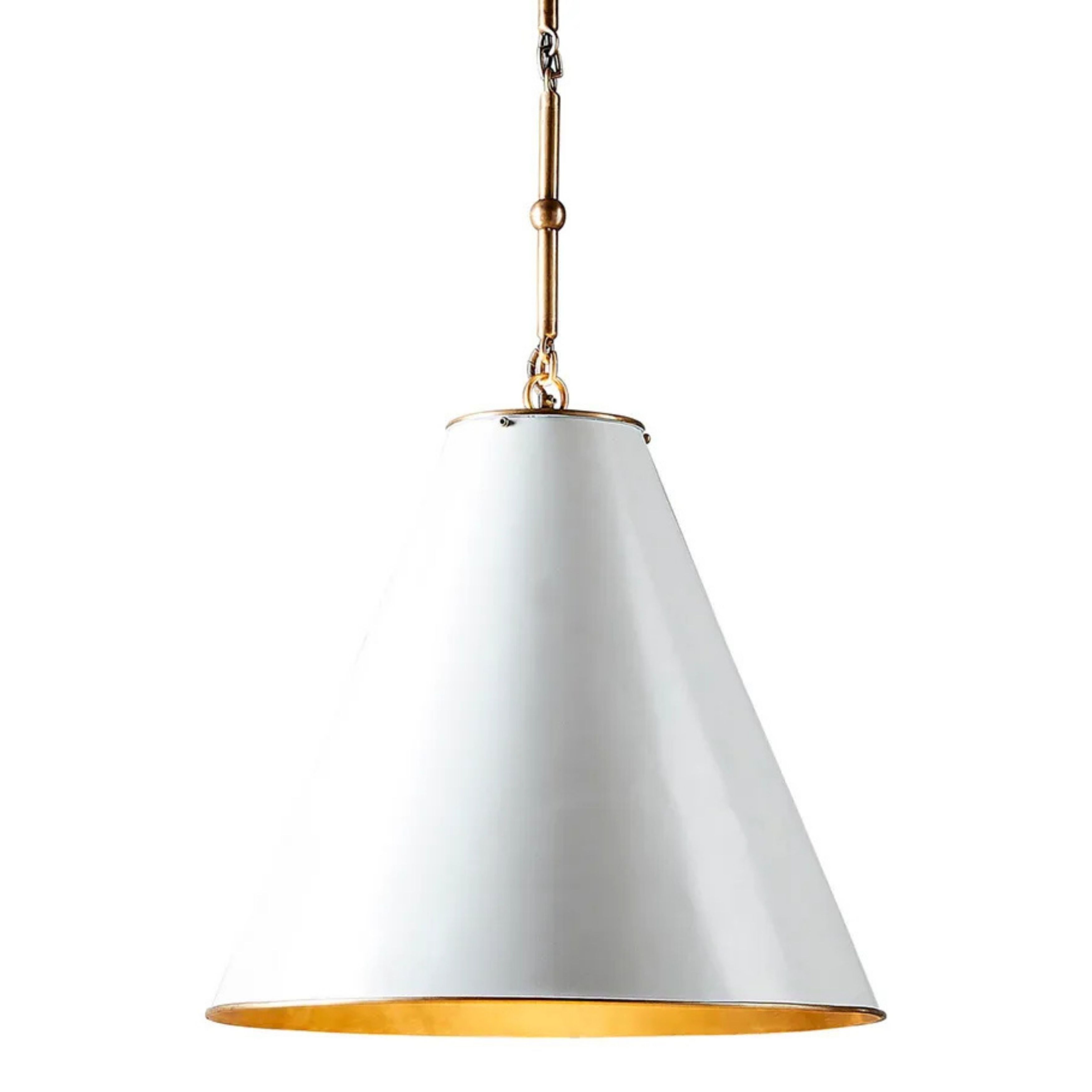 Casino Cone White Brass Pendant Light