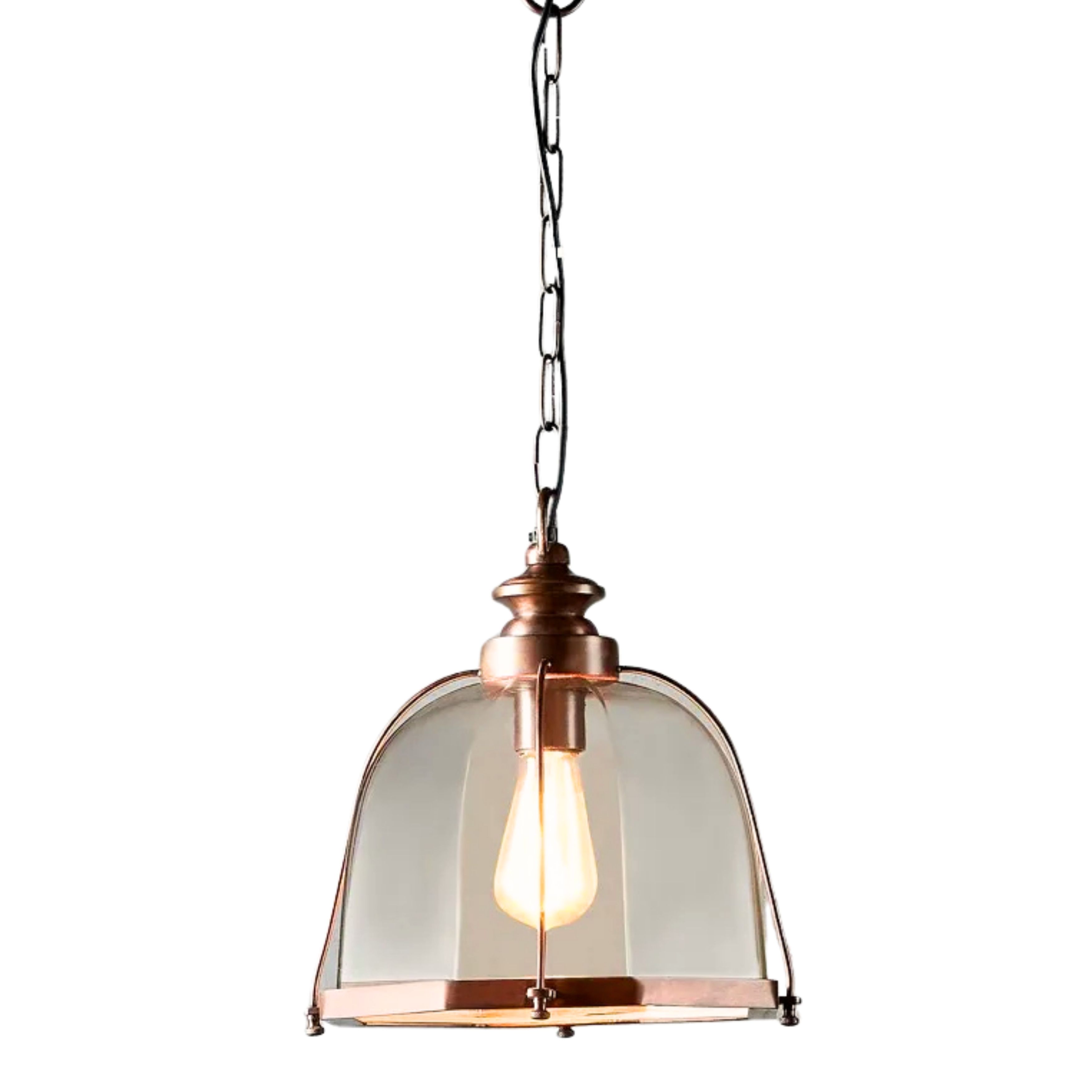 Agile Brass Clear Glass Industrial Pendant