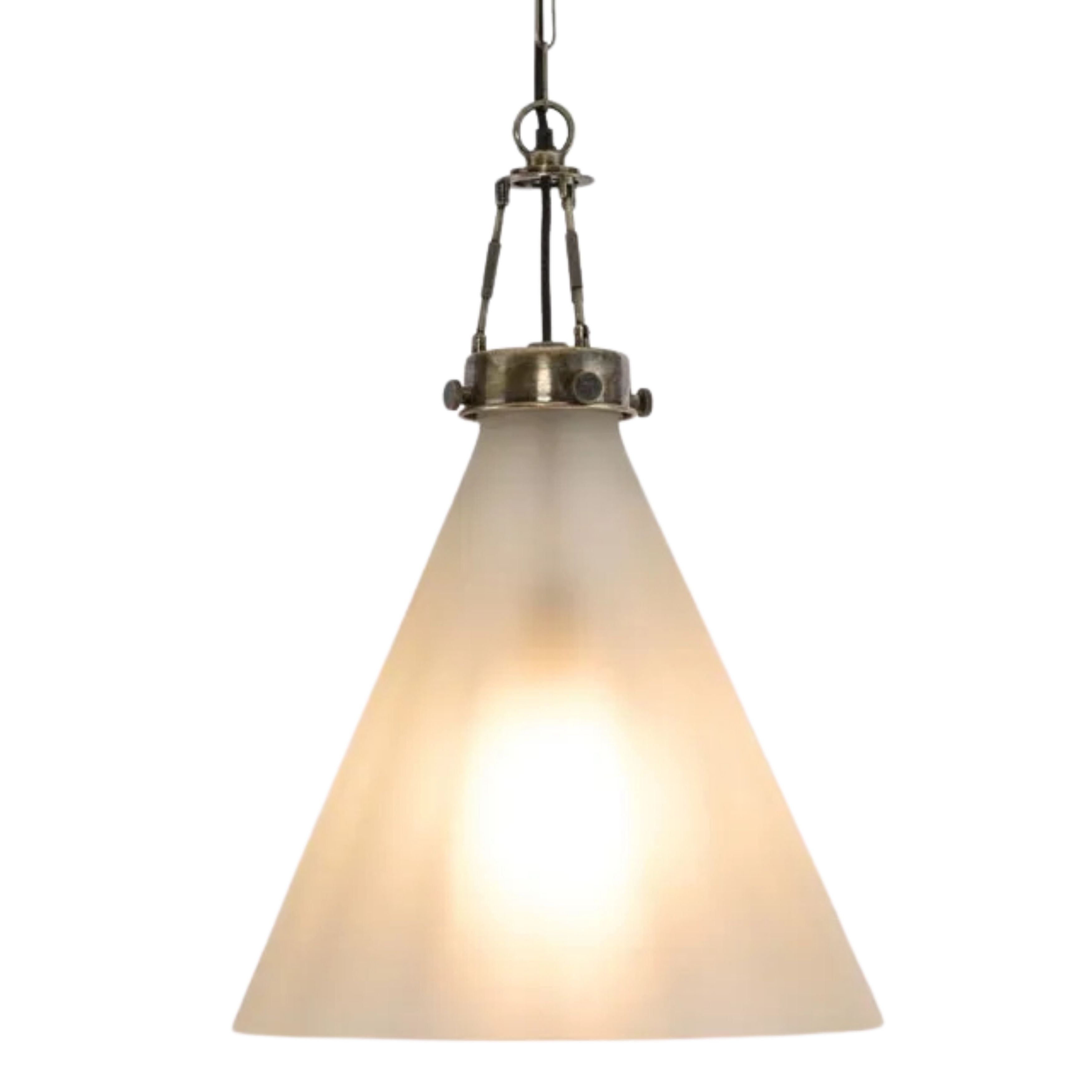 Greyson Cone Glass Silver Pendant Light