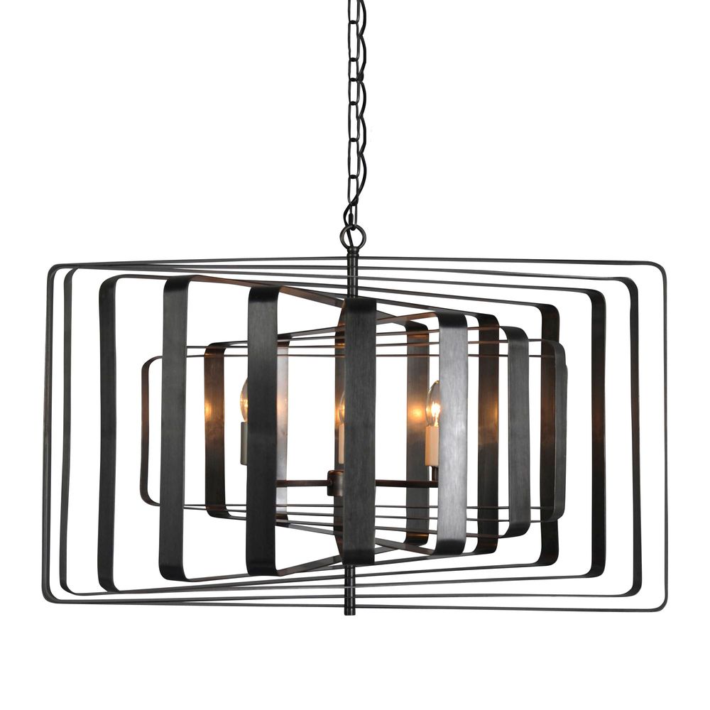 Braxton 6 Light Spinning Black Pendant Light