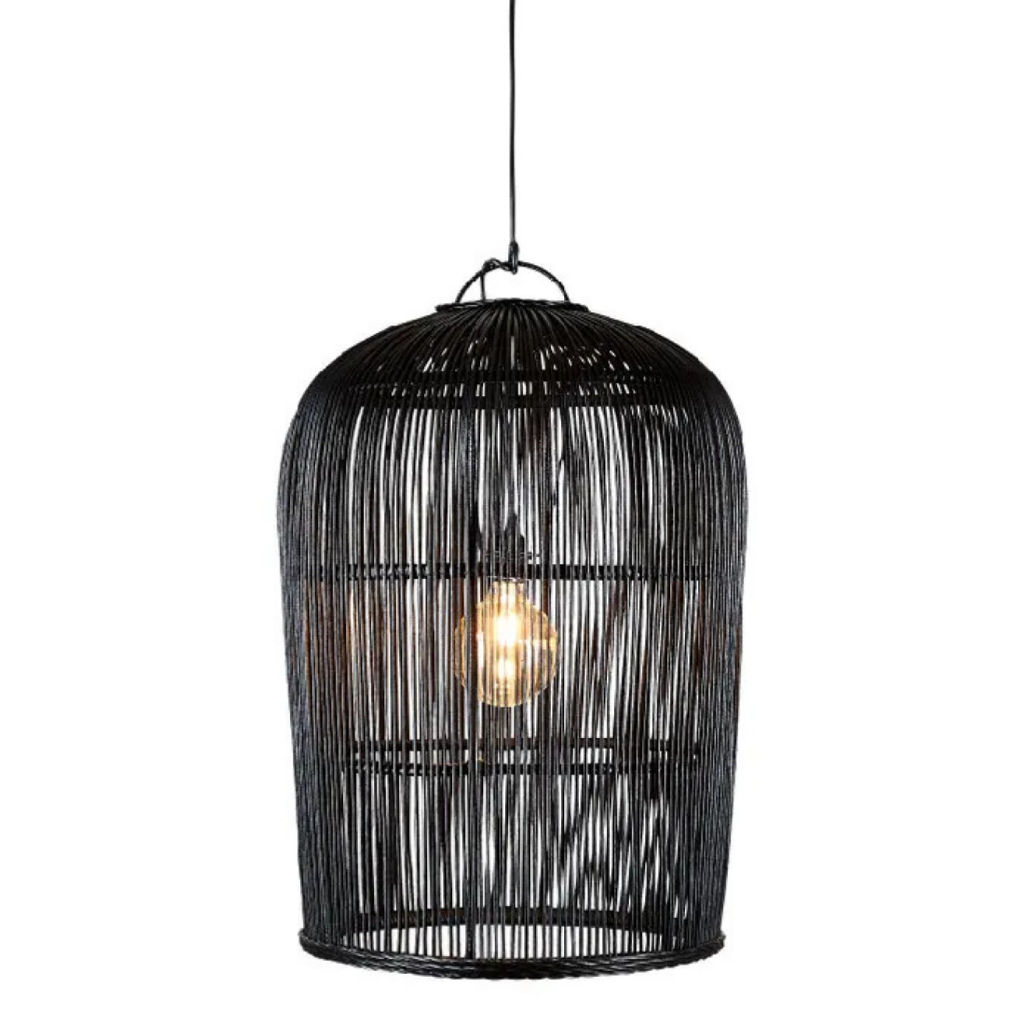 Warrenton Black Rattan Pendant Light