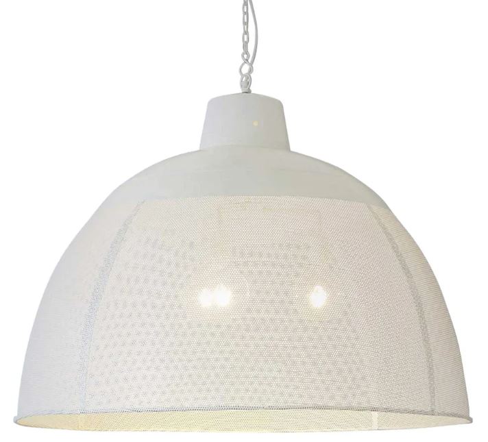 Zircon Perforated White Dome Pendant Light